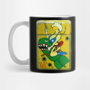 vintage pinup riding a bomb Mug